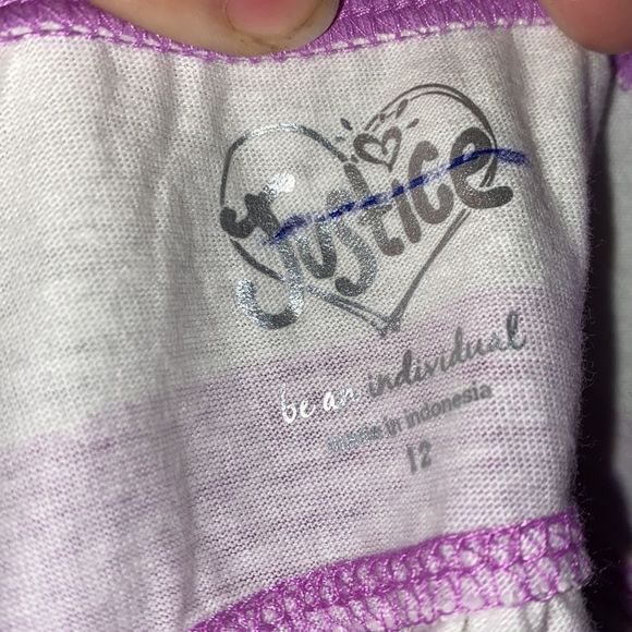 •JUSTICE•NWT purple/white sequin Ruffle striped halter style tank top in size 12 - Picture 5 of 5